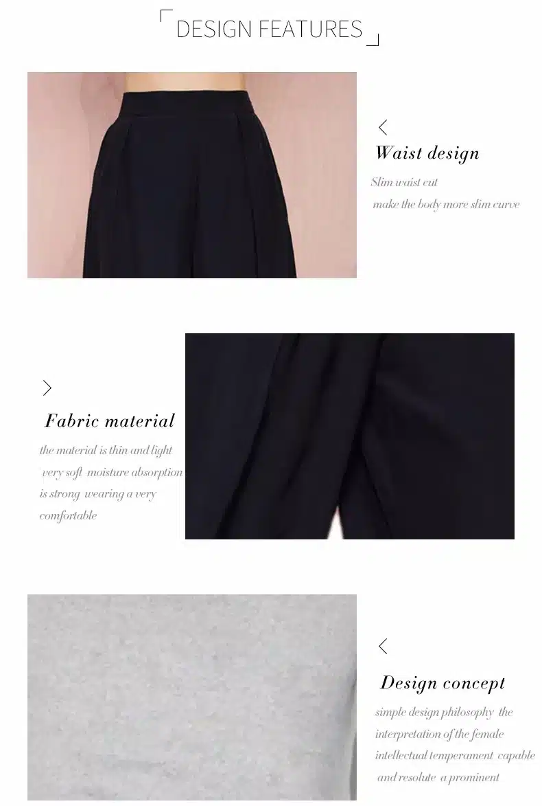 HDY Haoduoyi Women Black pants casual loose pants wide leg women pants for wholesale and free shipping Ladies Trousers 17