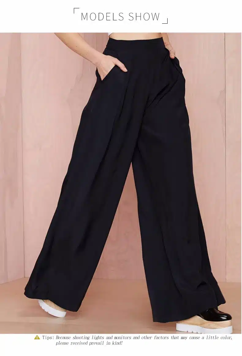 HDY Haoduoyi Women Black pants casual loose pants wide leg women pants for wholesale and free shipping Ladies Trousers 18