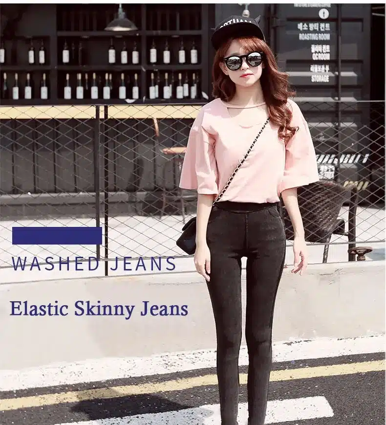 BIVIGAOS Fashion Women Casual Slim Stretch Denim Jeans Leggings Jeggings Pencil Pants Thin Skinny Leggings Jeans Womens Clothing 13