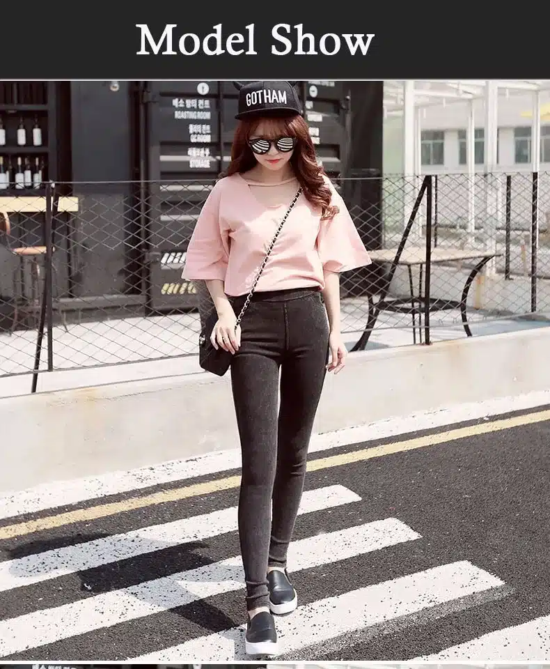 BIVIGAOS Fashion Women Casual Slim Stretch Denim Jeans Leggings Jeggings Pencil Pants Thin Skinny Leggings Jeans Womens Clothing 16