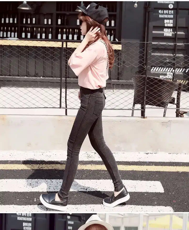 BIVIGAOS Fashion Women Casual Slim Stretch Denim Jeans Leggings Jeggings Pencil Pants Thin Skinny Leggings Jeans Womens Clothing 18