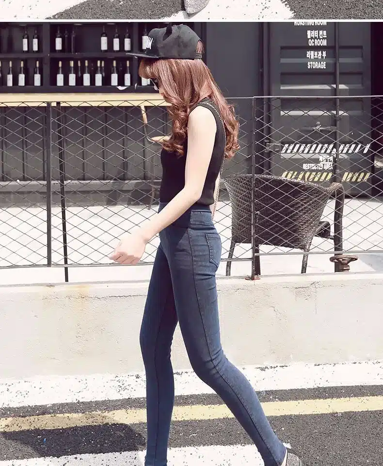 BIVIGAOS Fashion Women Casual Slim Stretch Denim Jeans Leggings Jeggings Pencil Pants Thin Skinny Leggings Jeans Womens Clothing 22
