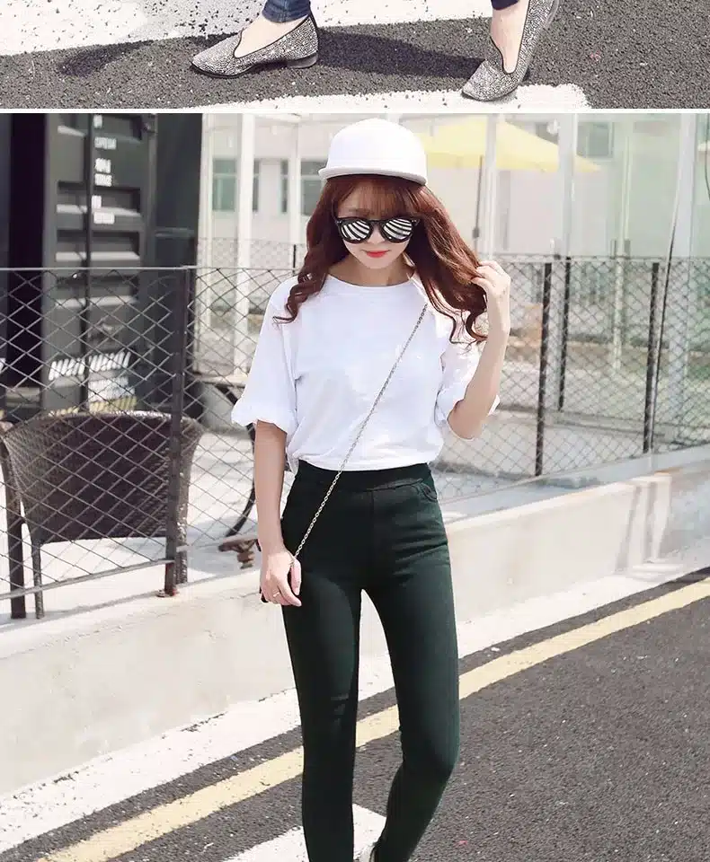 BIVIGAOS Fashion Women Casual Slim Stretch Denim Jeans Leggings Jeggings Pencil Pants Thin Skinny Leggings Jeans Womens Clothing 23