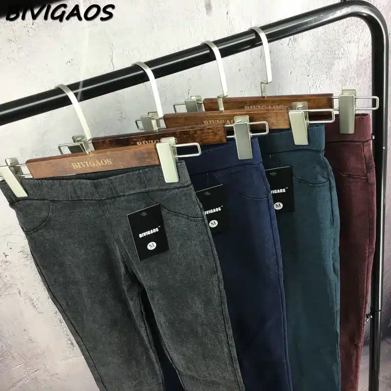 BIVIGAOS Fashion Women Casual Slim Stretch Denim Jeans Leggings Jeggings Pencil Pants Thin Skinny Leggings Jeans Womens Clothing 27