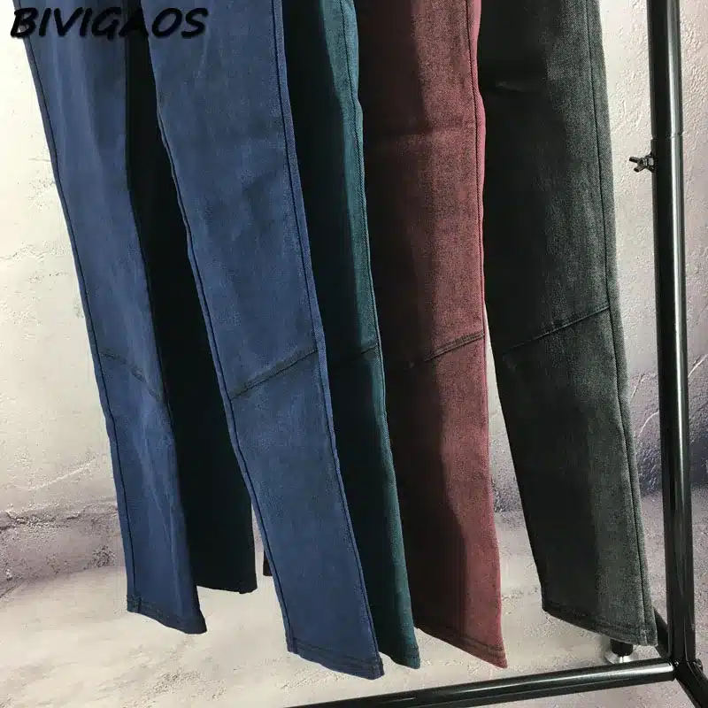 BIVIGAOS Fashion Women Casual Slim Stretch Denim Jeans Leggings Jeggings Pencil Pants Thin Skinny Leggings Jeans Womens Clothing 28