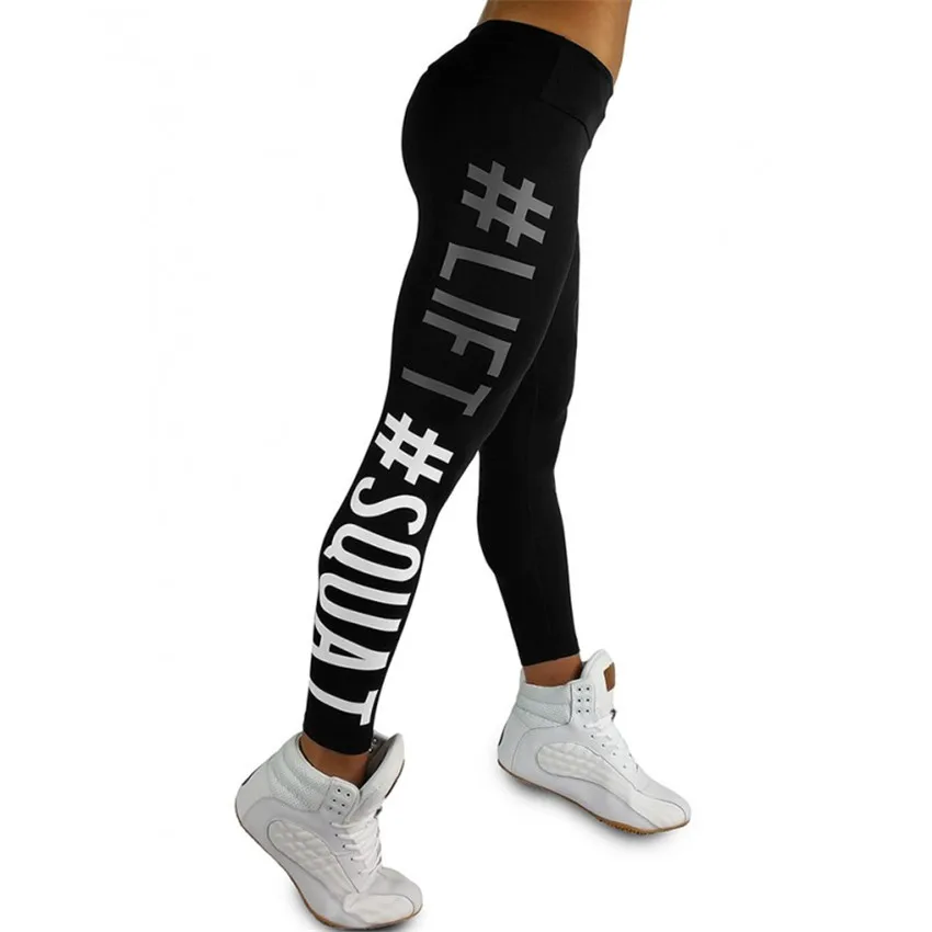 New Arrival Lift Squat Letter Print High Waist Women Leggings Pants Breathable Female Fitness Leggins Casual Trousers For Women 2