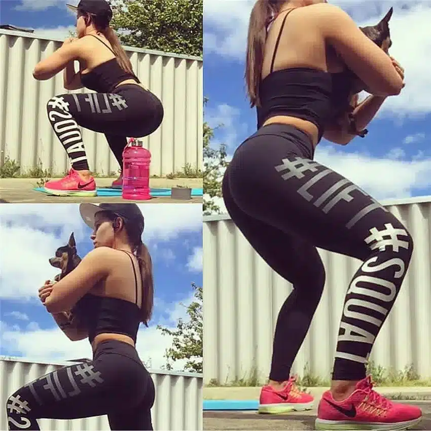 New Arrival Lift Squat Letter Print High Waist Women Leggings Pants Breathable Female Fitness Leggins Casual Trousers For Women 5