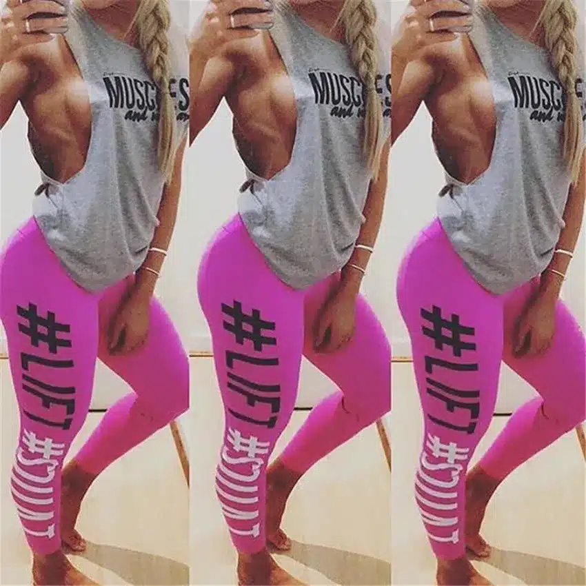 New Arrival Lift Squat Letter Print High Waist Women Leggings Pants Breathable Female Fitness Leggins Casual Trousers For Women 10