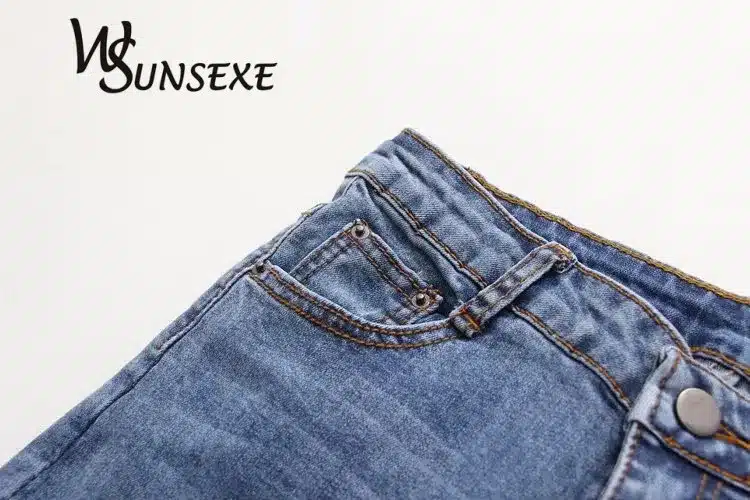 Knee Hole Ripped Jeans Women Stretch Denim Pencil Pants Casual Slim Fit Rivet Pearl Jeans Summer Long Trousers Low Waist Cowboy 18