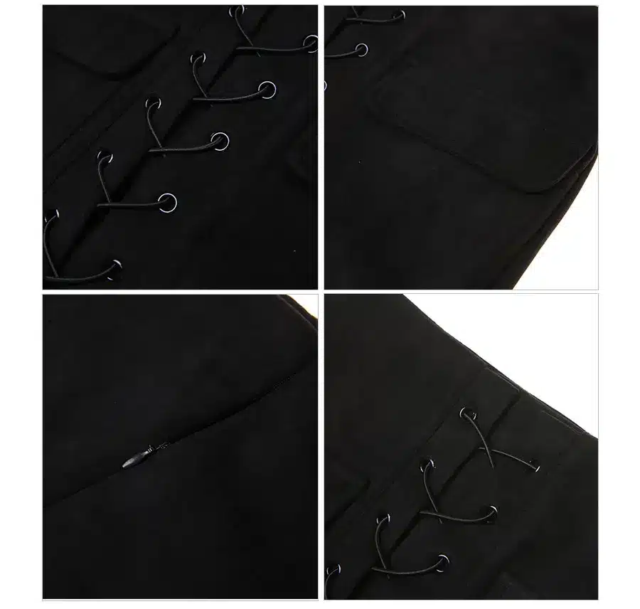Colysmo Vintage High Waist External Pocket Tight Suede Lace Up Skirt Thick Women's Autumn Winter Pencil Skirt Preppy Mini Skirt 35