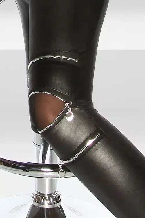 2017 Spring Autumn Three Zipper women's leggings sexy leather leggings leather pants Female Feet Legging women's couro Clothing 10