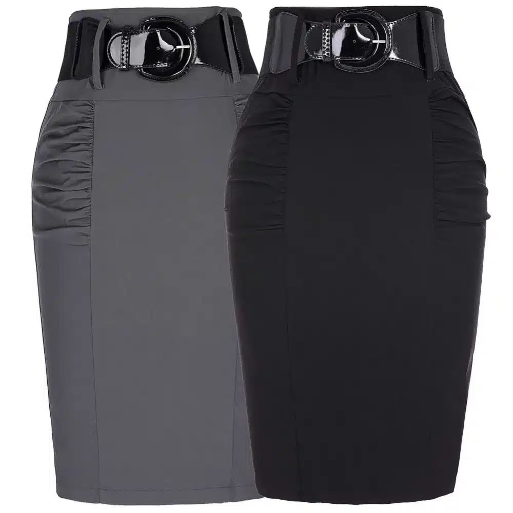2017 New Sexy Pencil Skirts Womens Business Work Office Skirt With Belt High Waist Elastic Casual Bodycon Slim Fit Ladies Skirts 13