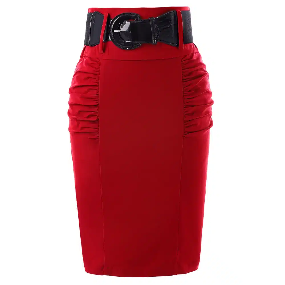 2017 New Sexy Pencil Skirts Womens Business Work Office Skirt With Belt High Waist Elastic Casual Bodycon Slim Fit Ladies Skirts 21