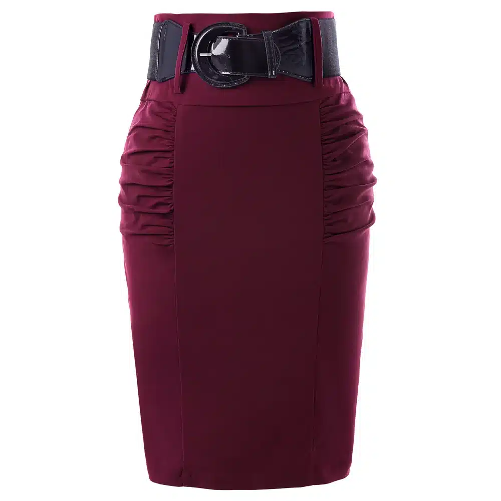 2017 New Sexy Pencil Skirts Womens Business Work Office Skirt With Belt High Waist Elastic Casual Bodycon Slim Fit Ladies Skirts 25