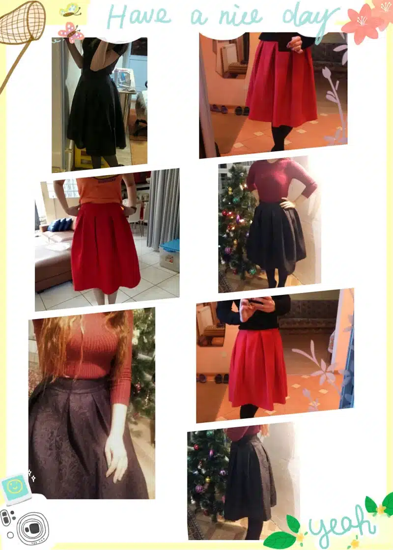 EXOTAO Autumn Retro High Waist Skirt Women Elegant Female Jacquard Mini Pleated Skirts Knee-Length Saias A-line Red Jupe 2017 9