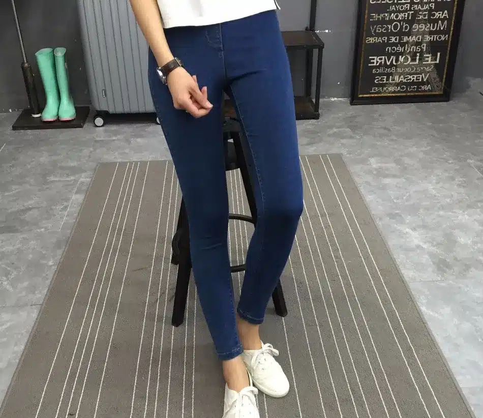 BIVIGAOS Basic Skinny Womens Jeans Ankle Pencil Pants Slim Elastic Denim Pants Jean Leggings Female Cotton Jeggings Jeans Women 40