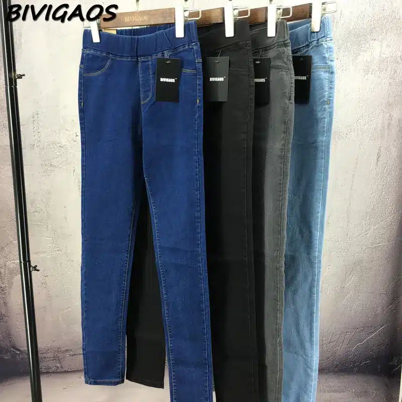 BIVIGAOS Basic Skinny Womens Jeans Ankle Pencil Pants Slim Elastic Denim Pants Jean Leggings Female Cotton Jeggings Jeans Women 44