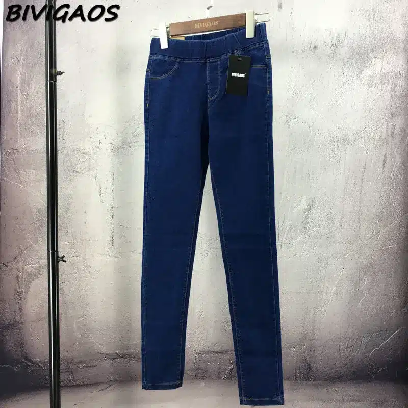 BIVIGAOS Basic Skinny Womens Jeans Ankle Pencil Pants Slim Elastic Denim Pants Jean Leggings Female Cotton Jeggings Jeans Women 47