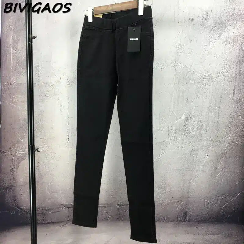BIVIGAOS Basic Skinny Womens Jeans Ankle Pencil Pants Slim Elastic Denim Pants Jean Leggings Female Cotton Jeggings Jeans Women 48