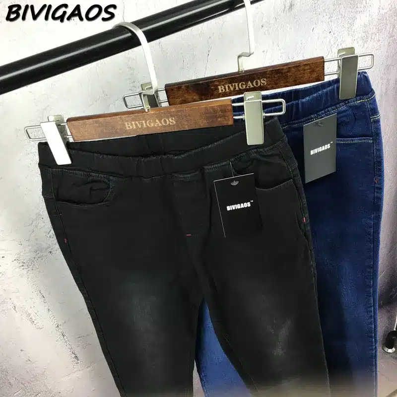 BIVIGAOS Basic Skinny Womens Jeans Ankle Pencil Pants Slim Elastic Denim Pants Jean Leggings Female Cotton Jeggings Jeans Women 74