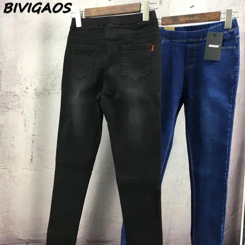 BIVIGAOS Basic Skinny Womens Jeans Ankle Pencil Pants Slim Elastic Denim Pants Jean Leggings Female Cotton Jeggings Jeans Women 77