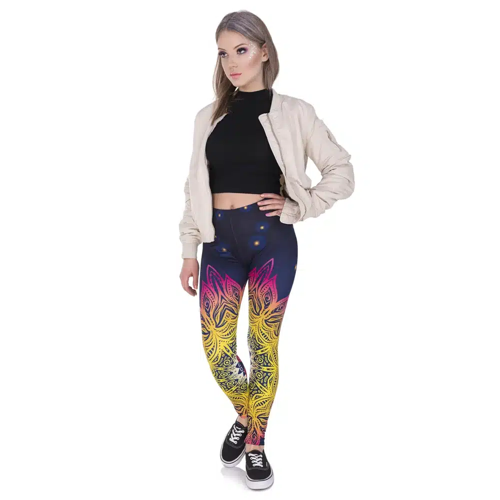 Zohra Spring Fashion Women Legins Mandala Lights 3D Printing Sexy Legging High Waist Soft Woman Leggings 15