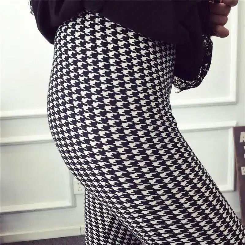 BIVIGAOS New Fashion Women Casual Cotton BRUSHED Black Milk Leggings Pants Female Elastic Plaid Graffiti Leggings Trousers Women 57