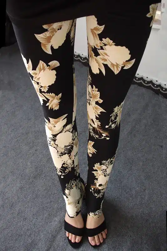 BIVIGAOS New Fashion Women Casual Cotton BRUSHED Black Milk Leggings Pants Female Elastic Plaid Graffiti Leggings Trousers Women 61