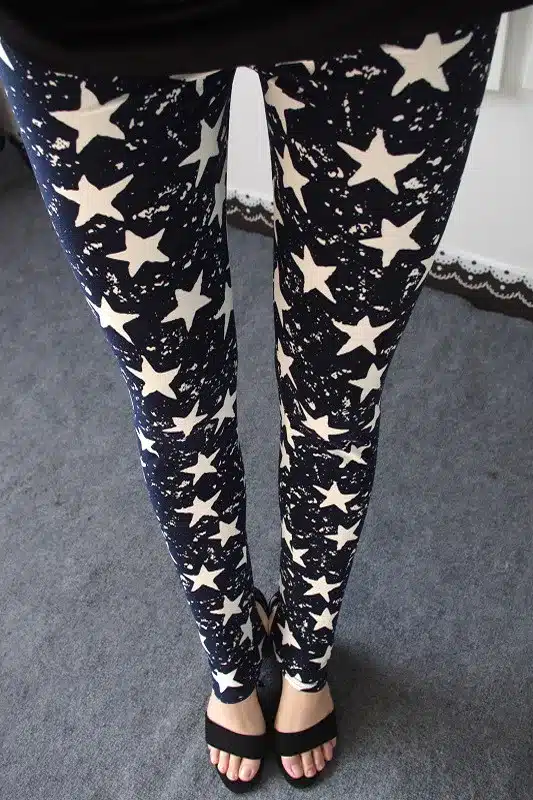 BIVIGAOS New Fashion Women Casual Cotton BRUSHED Black Milk Leggings Pants Female Elastic Plaid Graffiti Leggings Trousers Women 64