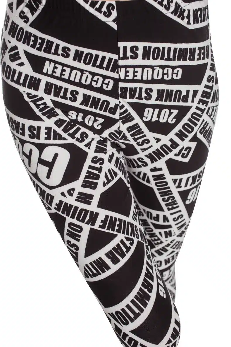 BIVIGAOS New Fashion Women Casual Cotton BRUSHED Black Milk Leggings Pants Female Elastic Plaid Graffiti Leggings Trousers Women 87