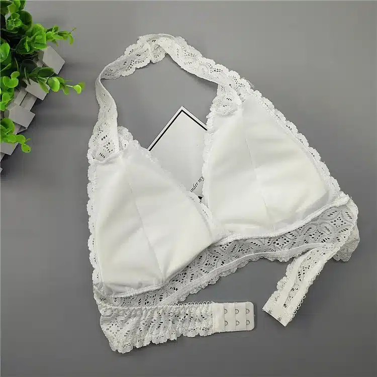 Lace bras bralette Sexy Halfter bra beach Suit Female plus size Women Backless Wirefree Underwear crop Lingerie Brassiere 19