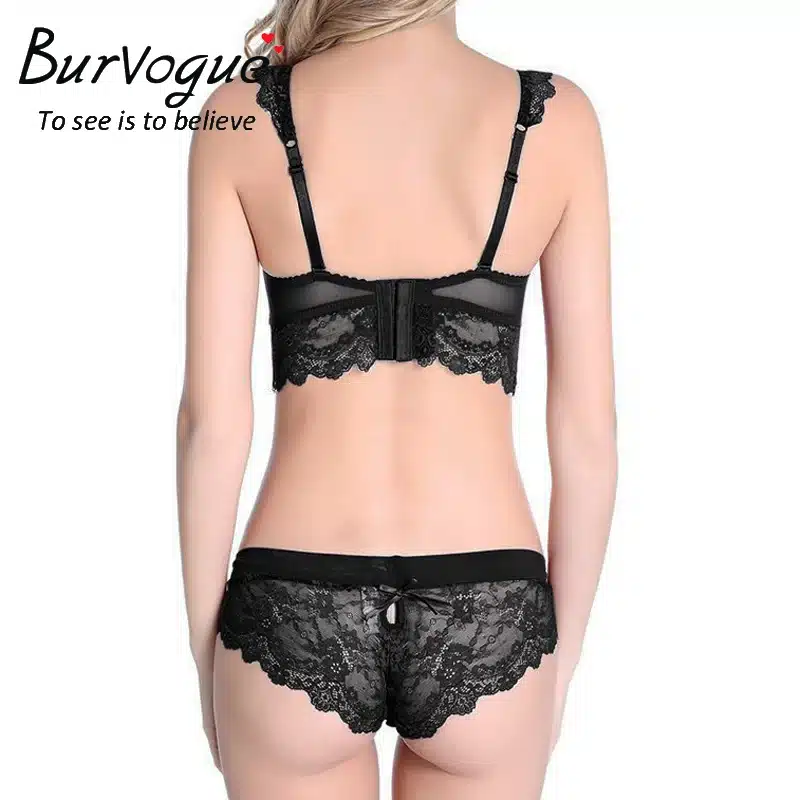 Burvogue New Lace Lingerie Bra Set Women Sexy Bra Set Push Up Bras Underwear Sets Plus size Adjustable Bras and Panties Set 17
