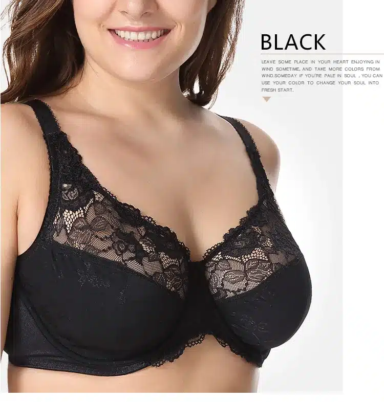 New Women's Full Coverage Minimizer Jacquard Non Padded Lace Sheer Bra 23