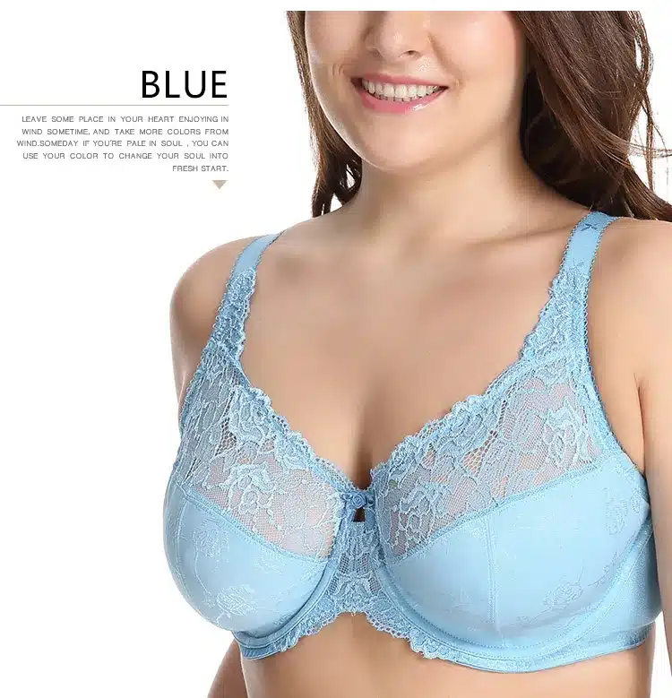 New Women's Full Coverage Minimizer Jacquard Non Padded Lace Sheer Bra 26