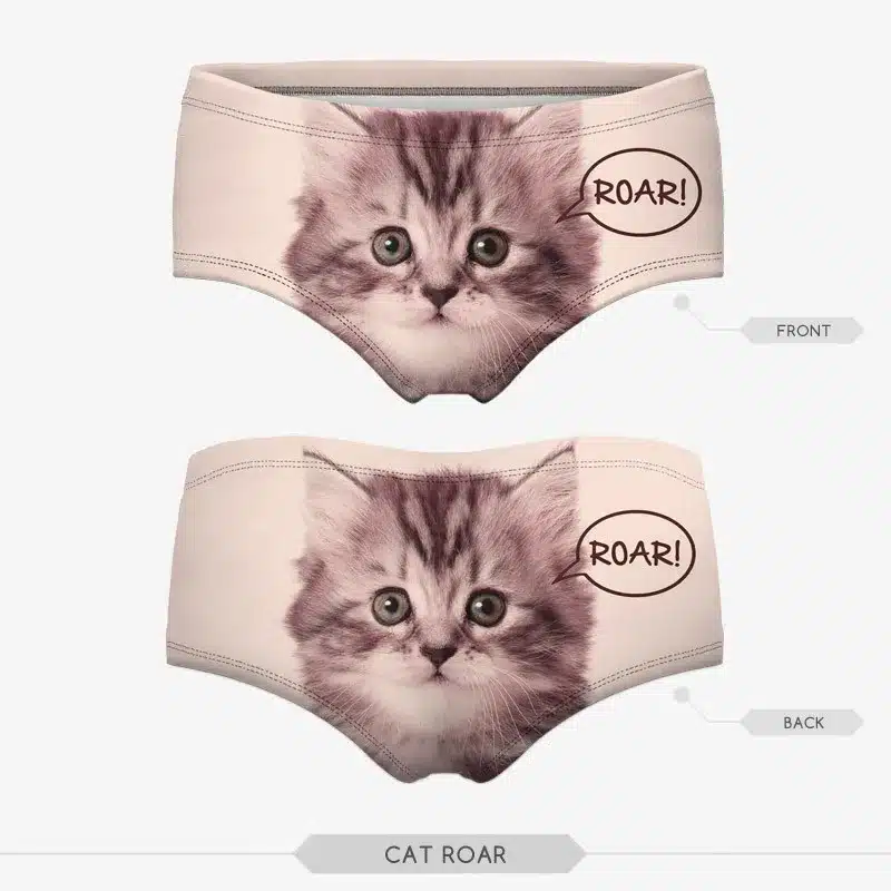 Sexy Panties 2016 Wholesale Pink 3d Print Cat Cotton Underwear Women panties Seamless Briefs ropa interior mujer lingerie 9