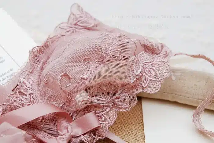 Free shipping Bra & Brief Sets Flower gauze lace embroidery ultra-thin transparent sexy bra underwear set navy blue black 56