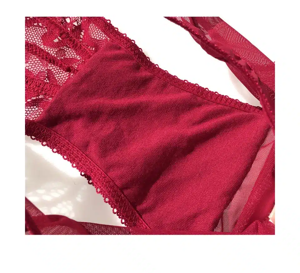 CINOON New plus size women sexy bra set intimates embroidery half cup lingerie thin temptation and panty with Garters Sets 29