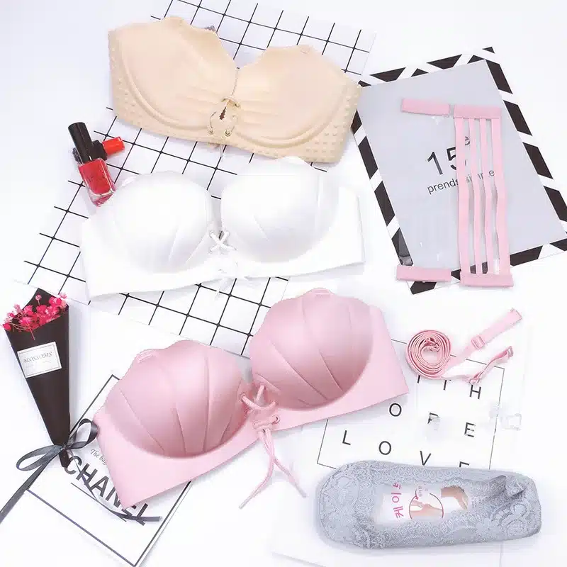 DeRuiLaDy LB Sexy Bra Wireless Thick Adjusted Straps Push Up Bra Women Seamless Underwear Women Palm Massage Shell Bra Lingerie 21