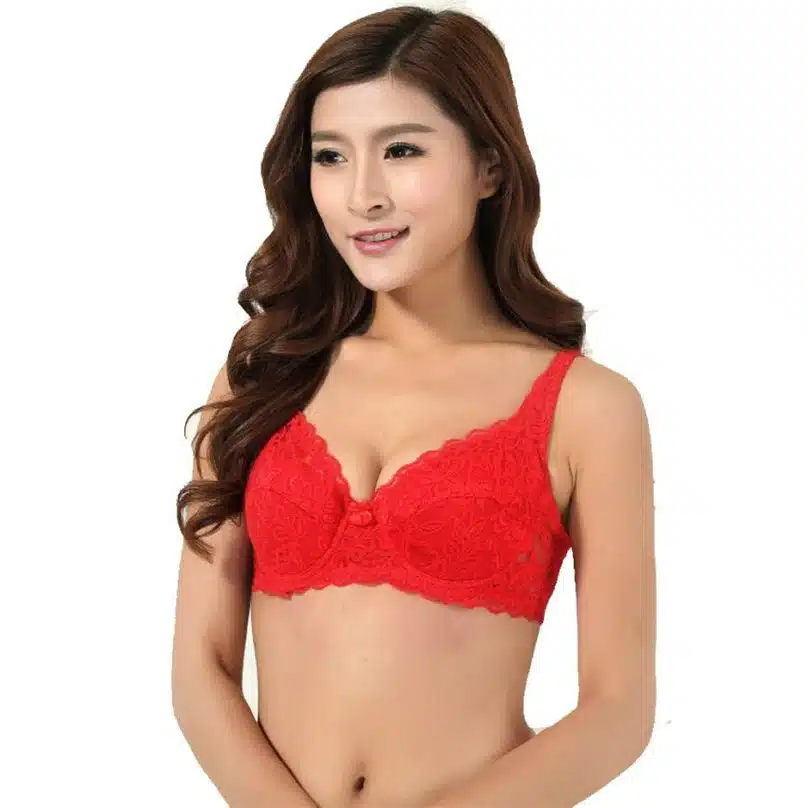 Plus Size Push Up Bra Sexy Lace Bra Cotton Intimate Brassiere Thin Cup Bra Full Cup Black Red Pink Bras 6 Color For Women KTR#62 29