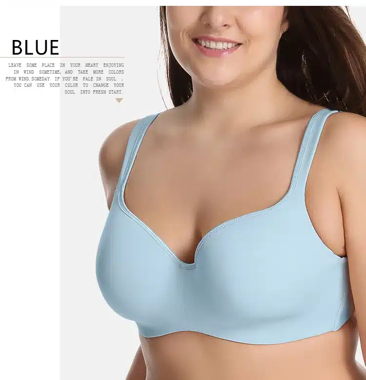 Seemless Full-Coverage Balconette Big Size T-Shirt Bra Blue Blown Pink 34-44 B C D DD E 22