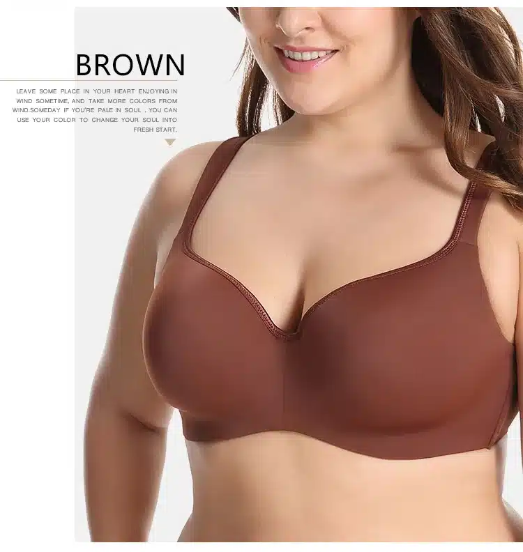 Seemless Full-Coverage Balconette Big Size T-Shirt Bra Blue Blown Pink 34-44 B C D DD E 23