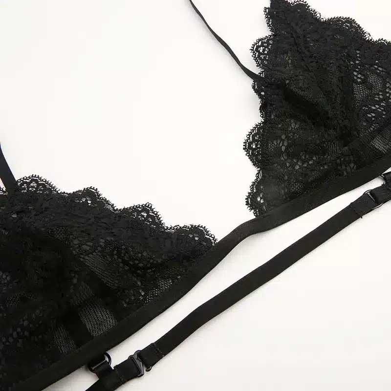 Missomo 2018 New Fashion Bra Women Black Sexy Lace Bralette Cross Straps Choker Soft Sheer Halter Bras Intiamte Underwear 9