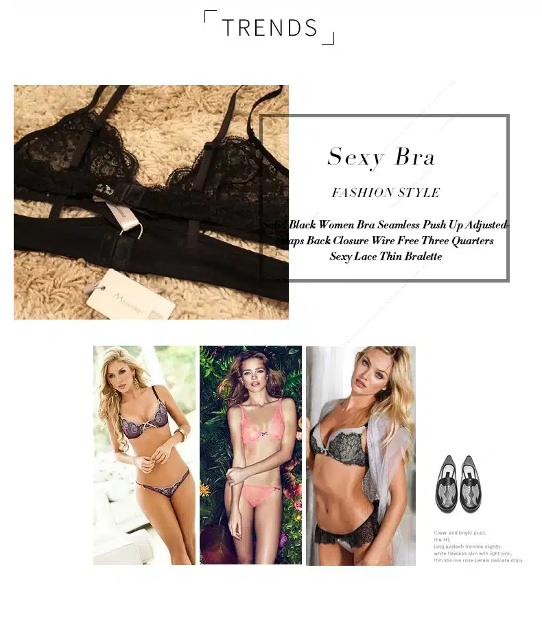 Missomo Women Bra Sexy Seamless Bralette 2018 New Fashion Female Soft Cross Lace Jacquard Push Up Underwear Lingerie 12