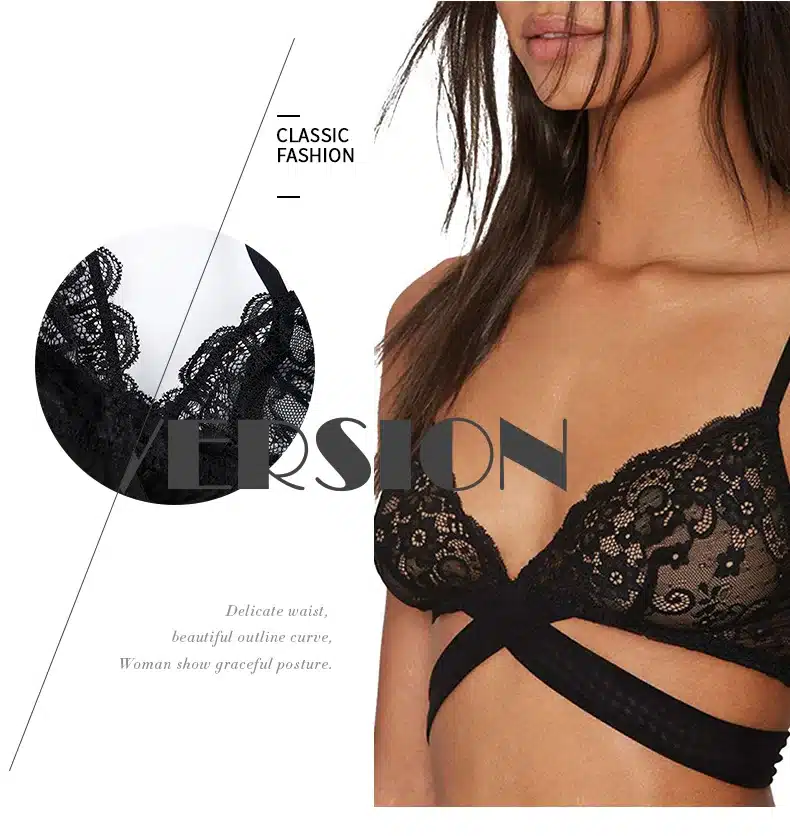 Missomo Women Bra Sexy Seamless Bralette 2018 New Fashion Female Soft Cross Lace Jacquard Push Up Underwear Lingerie 13