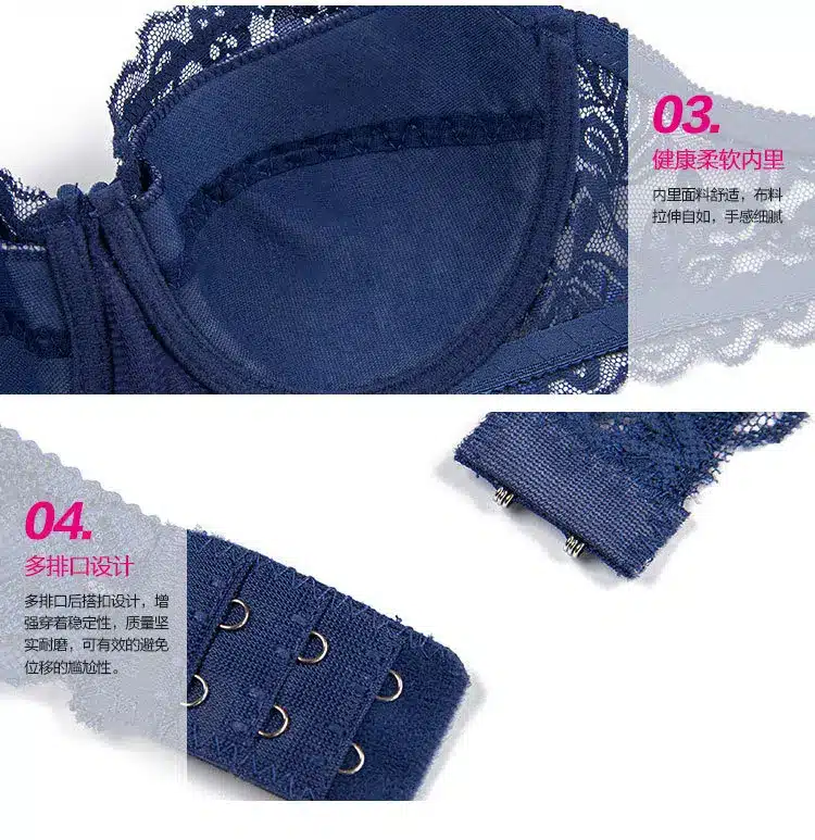 Mozhini Fashion push up bra Sexy Lady Sexy Underwear Full Coverage Minimizer Non Padded Lace Sheer Bra big 32-40 BC Cup sexy bra 15
