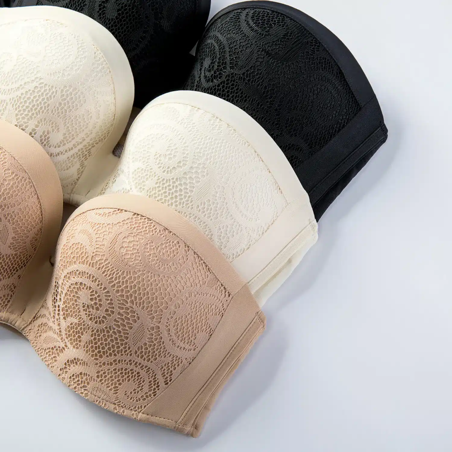 Women's Slightly Padded Push Up Great Support Lace Strapless Bra 12