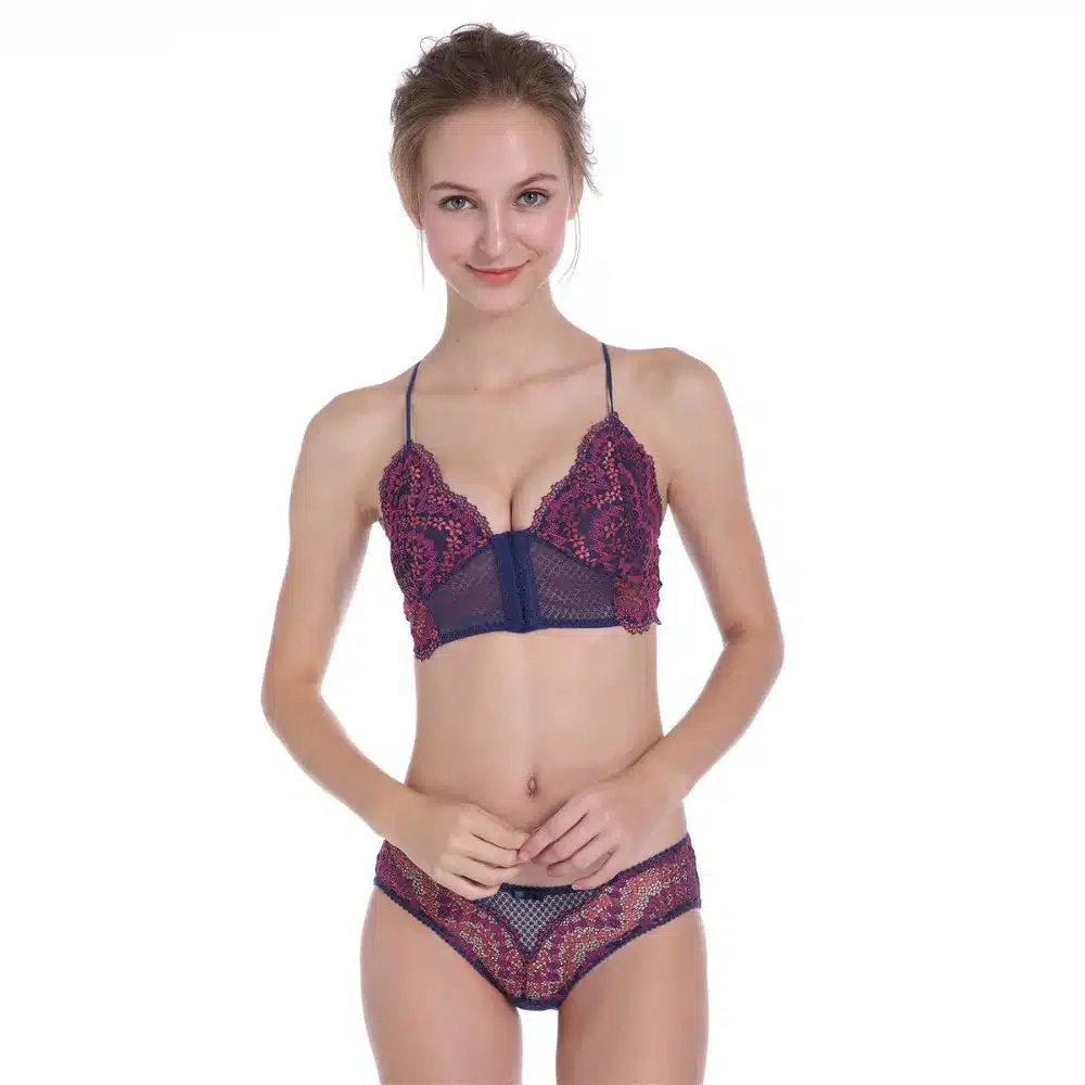 CINOON 2017 Fashion Ultra-thin Front Closure Lingerie Sexy Floral Underwear Women Flower Lace Bra Set Wireless Women bralette 13