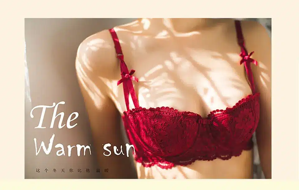 CINOON Fashion sexy bra set underwear intimates embroidery lace temptation black red and white bride small bra underwear set 10