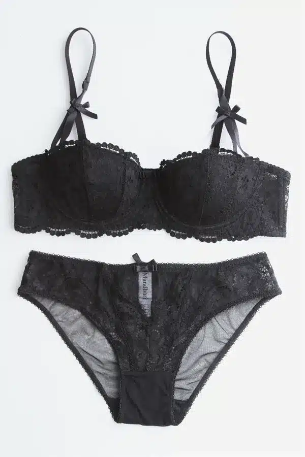 CINOON Fashion sexy bra set underwear intimates embroidery lace temptation black red and white bride small bra underwear set 29