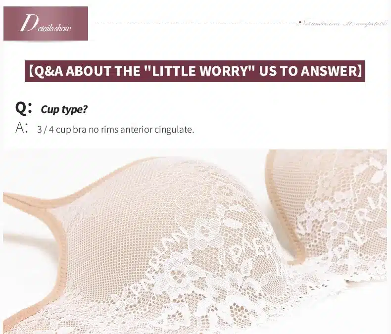PAERLAN Seamless Wire Free lace bra small breasts Push Up One - Piece sexy Back Closure Tow Hook - and - eye underwea Women Cup 15